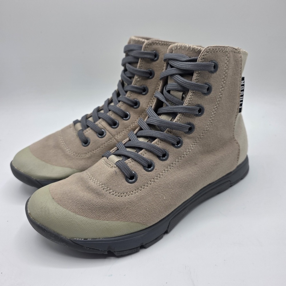 NOBULL High Top Trainer Canvas W8.5 M7 Tan CrossFit Gym Tactical Athletic Shoes
